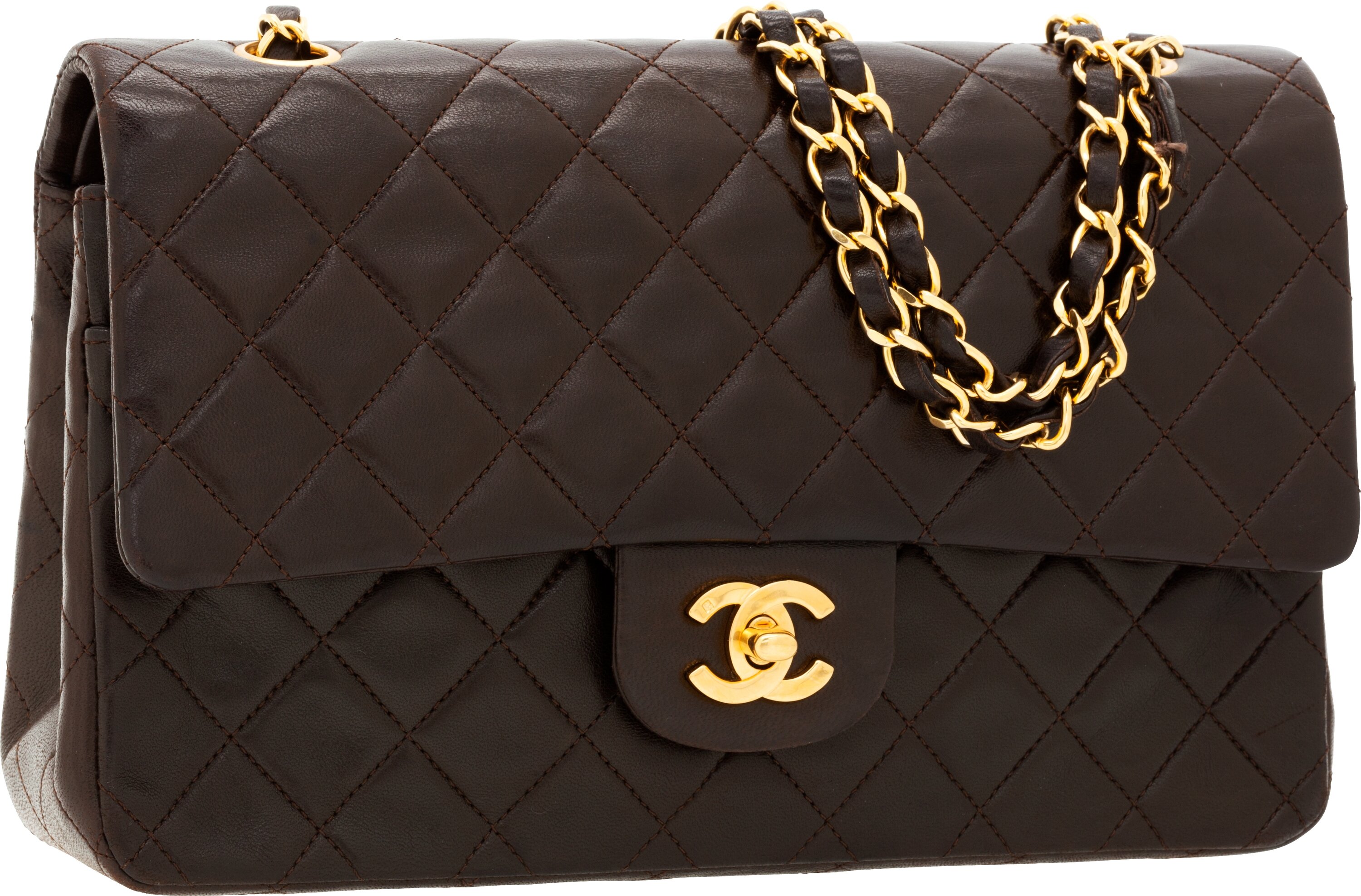 Chanel Small Classic Flap Bag in Chocolate Brown GHW at 1stDibs