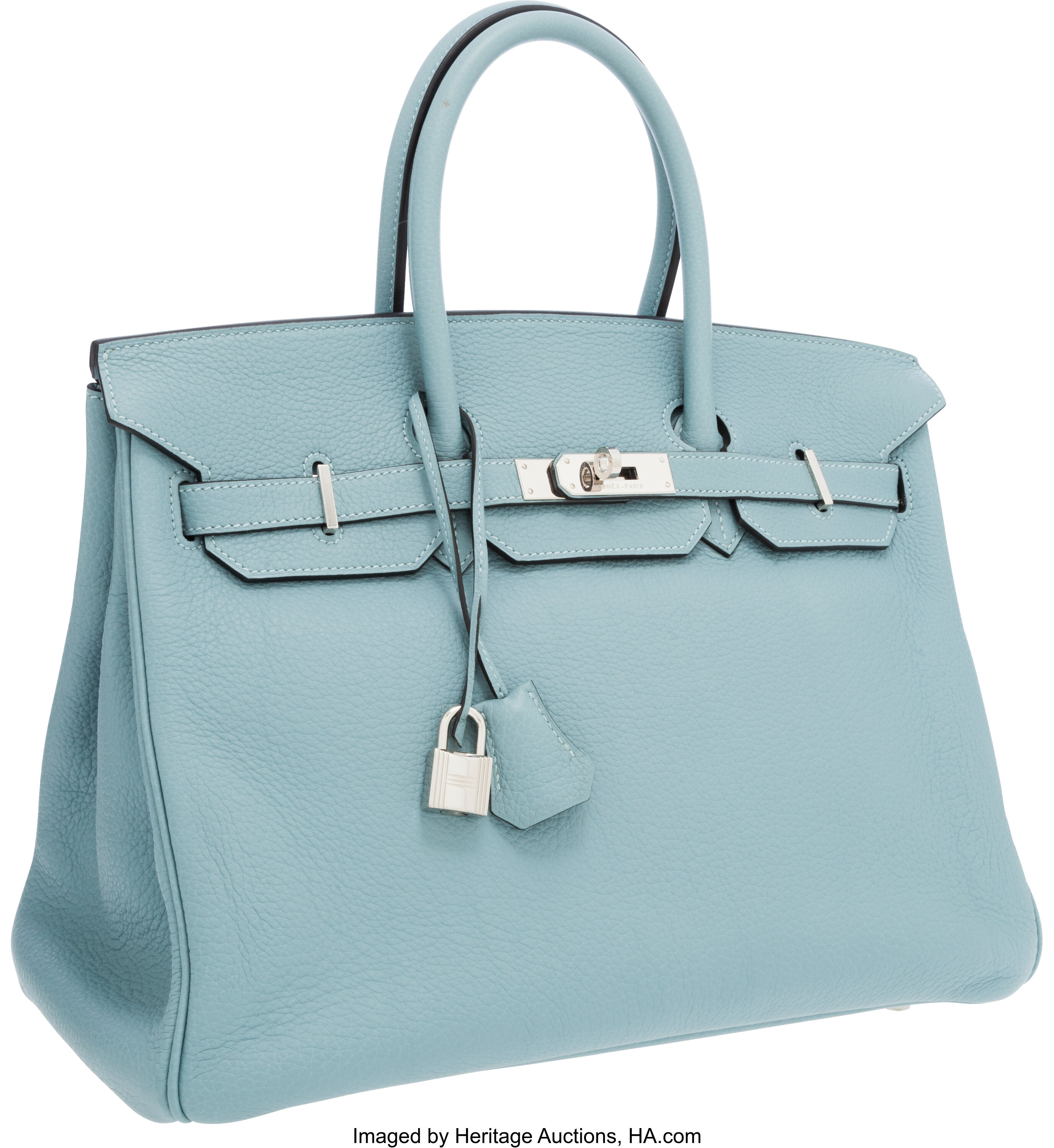 Hermes Birkin Bag 35cm Blue Pale Clemence Palladium Hardware