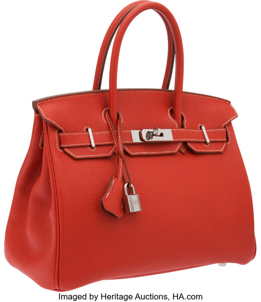 cm Sanguine Togo Leather Palladium Plated Birkin Bag, UhfmrShops