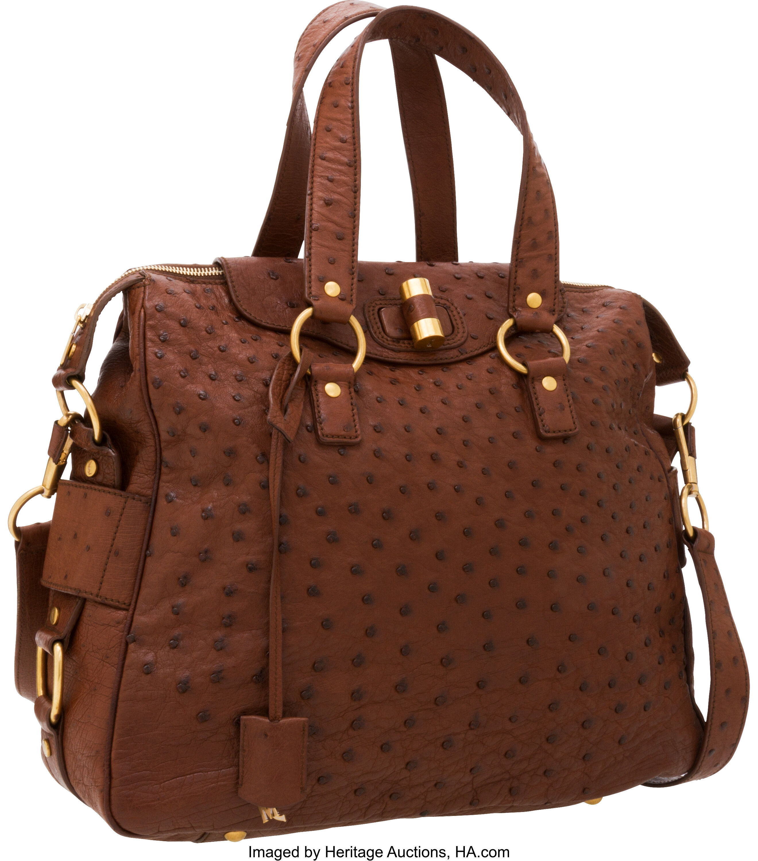 Brown Saint Laurent Rive Gauche Noe Tote