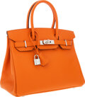 Hermes Mini Kelly I Bag 8V Orange Poppy Shiny Alligator GHW