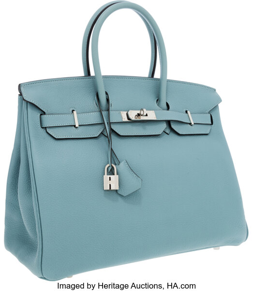 35CM Light Blue Hermes Birkin Bag