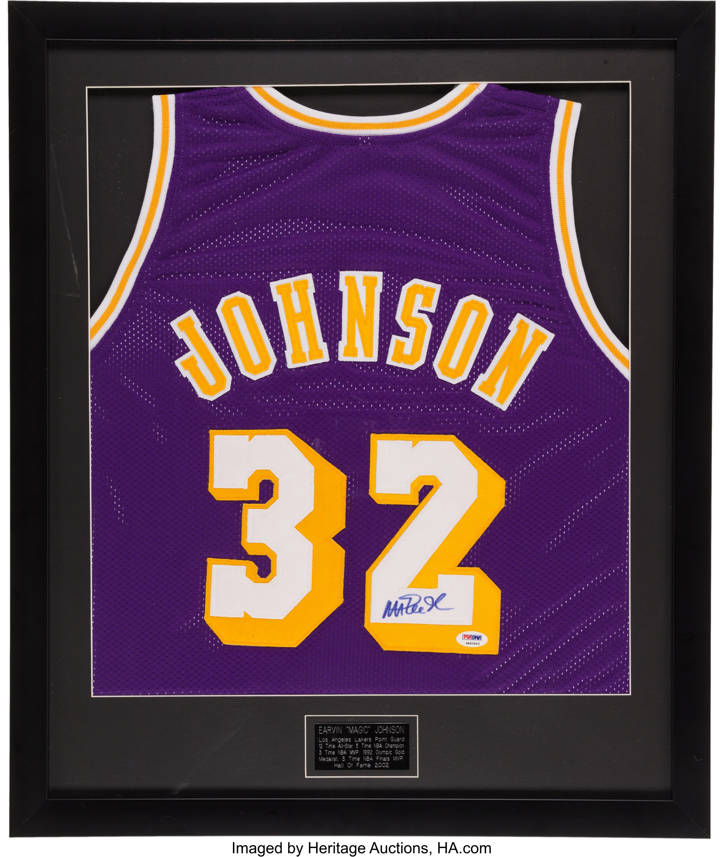 Sold at Auction: Magic Johnson Signed Jersey Framed PSA/DNA Certified