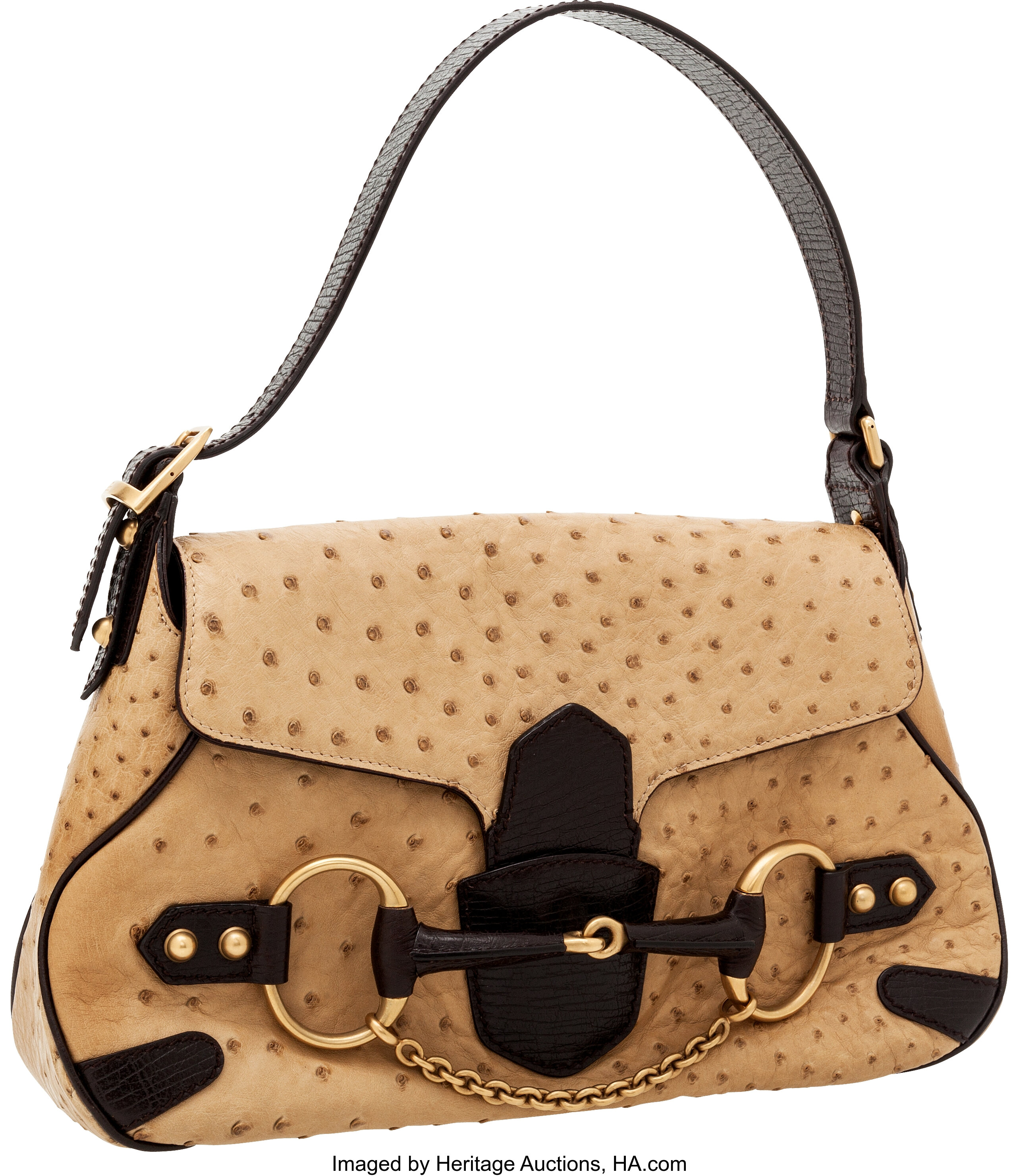 Gucci Heritage Horsebit Hobo Bag, Brown Leather