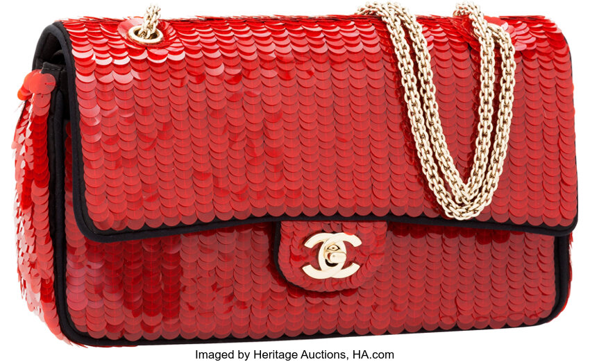 Chanel Limited Edition Shanghai Collection Red Paillette & Black, Lot  #56262