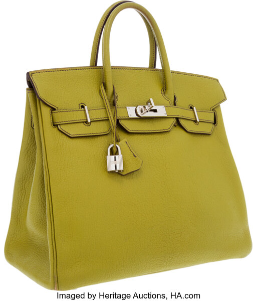 Sold at Auction: Hermes Vert Anis Togo Kelly 32