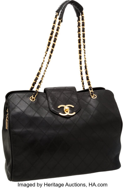 Chanel Black Lambskin Leather Supermodel Weekend Tote Bag with Gold | Lot  #56283 | Heritage Auctions