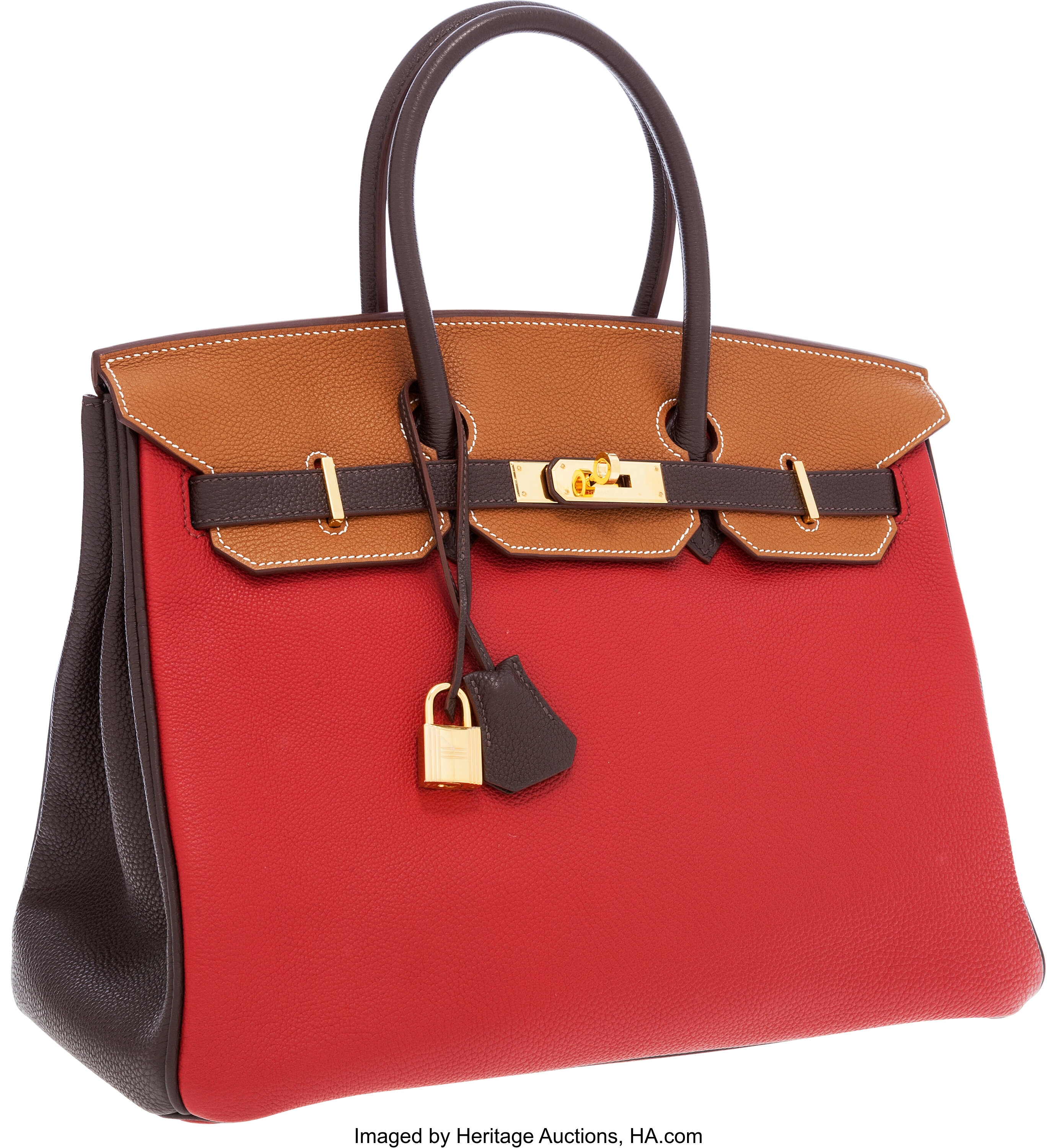 Sold at Auction: Hermes Rouge Garance Red Birkin Bag 35 cm Purse