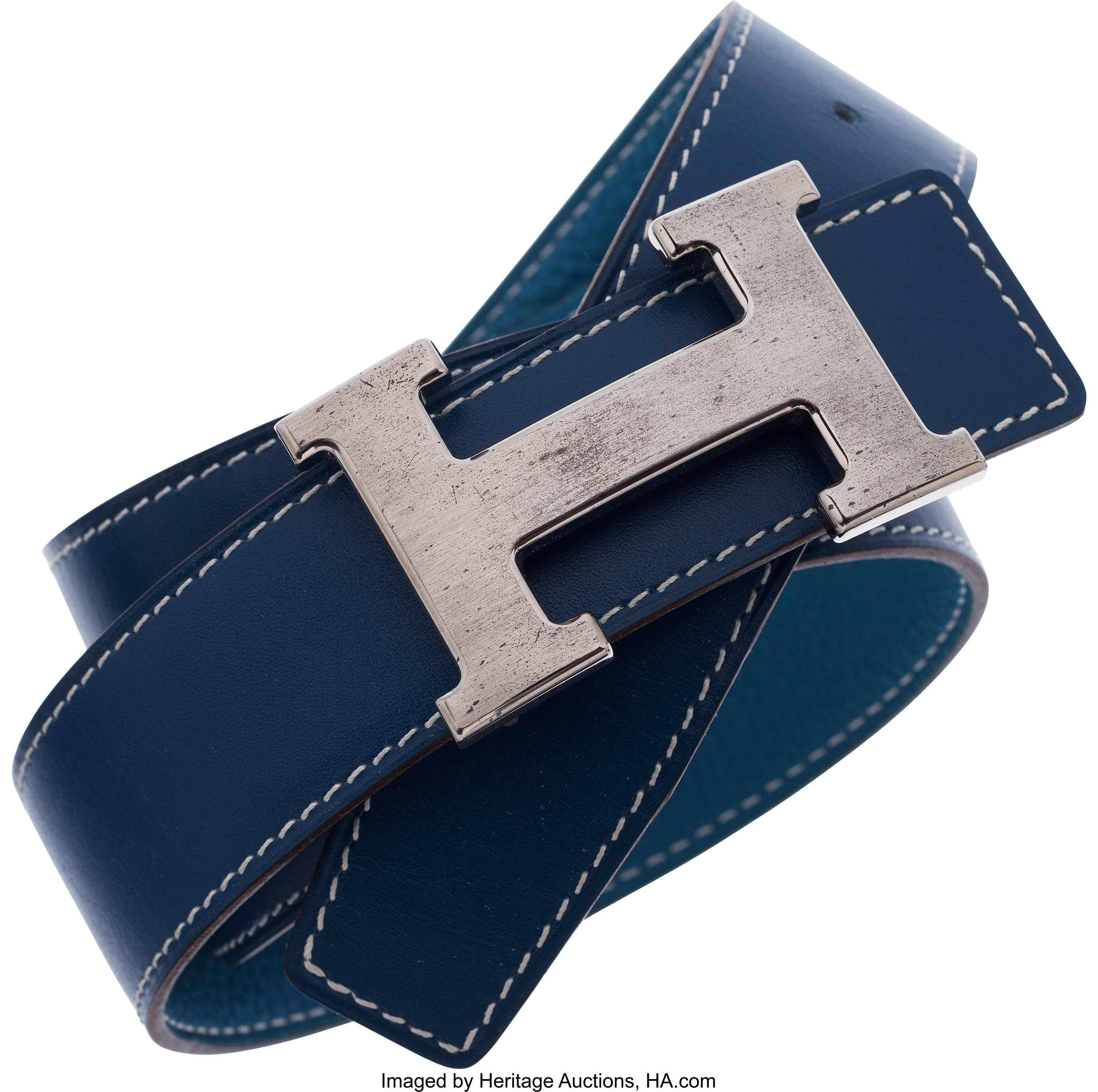 Hermes Blue Calf Leather Dogon Belt Bag Hermes