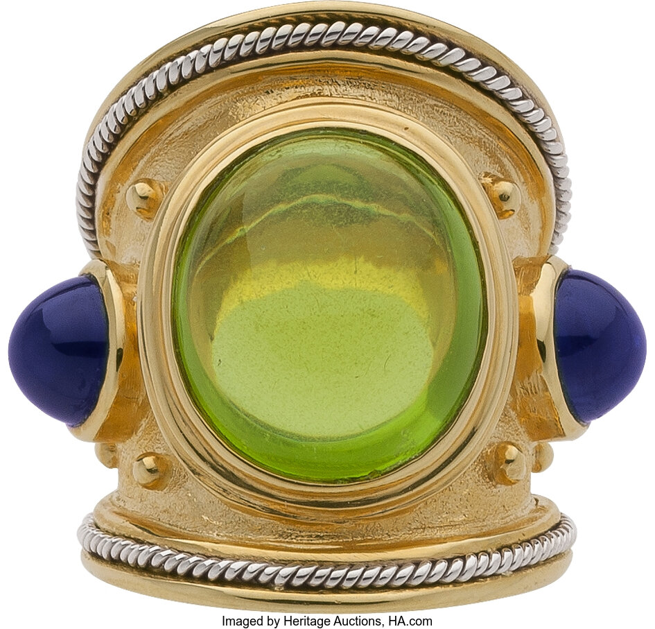 Peridot, Sapphire, Gold Ring. ... Estate Jewelry Rings | Lot #59490 ...