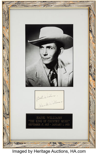 Rare Hank Williams (1923 1953) Autograph