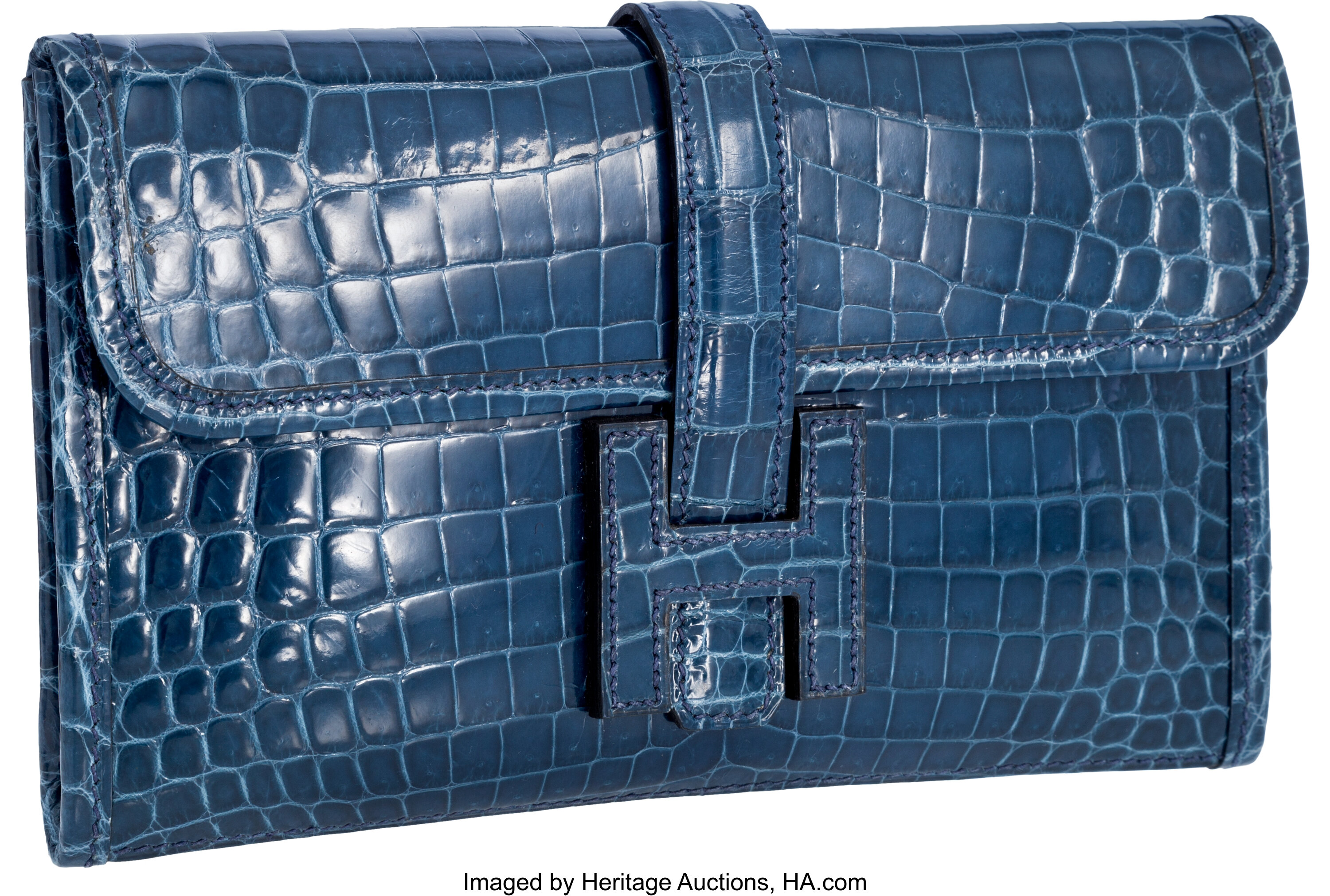 Hermes Cocoan Mini Crocodile Jige Clutch