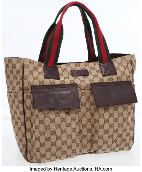 Sold at Auction: VINTAGE GUCCI SUPREME MONOGRAM TOTE BAG