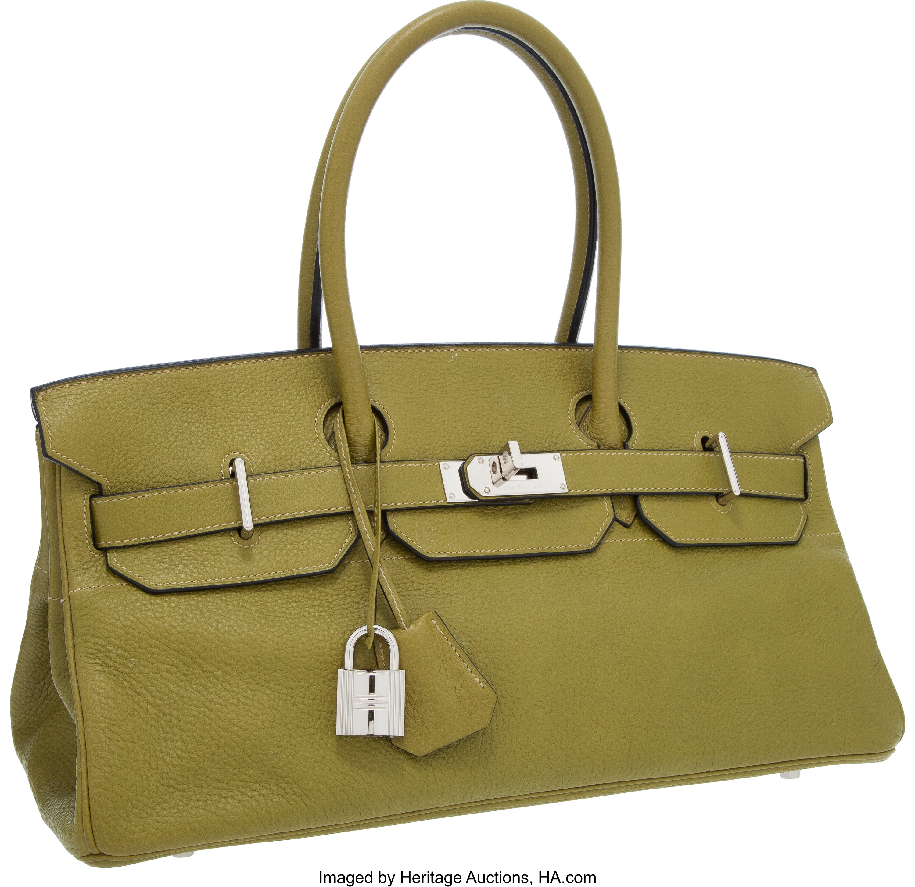 Hermes Birkin Handbag Vert Chartreuse Clemence with Palladium