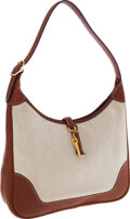 Sold at Auction: Hermès Ecru Toile & Fauve Barenia Leather Travel Bag