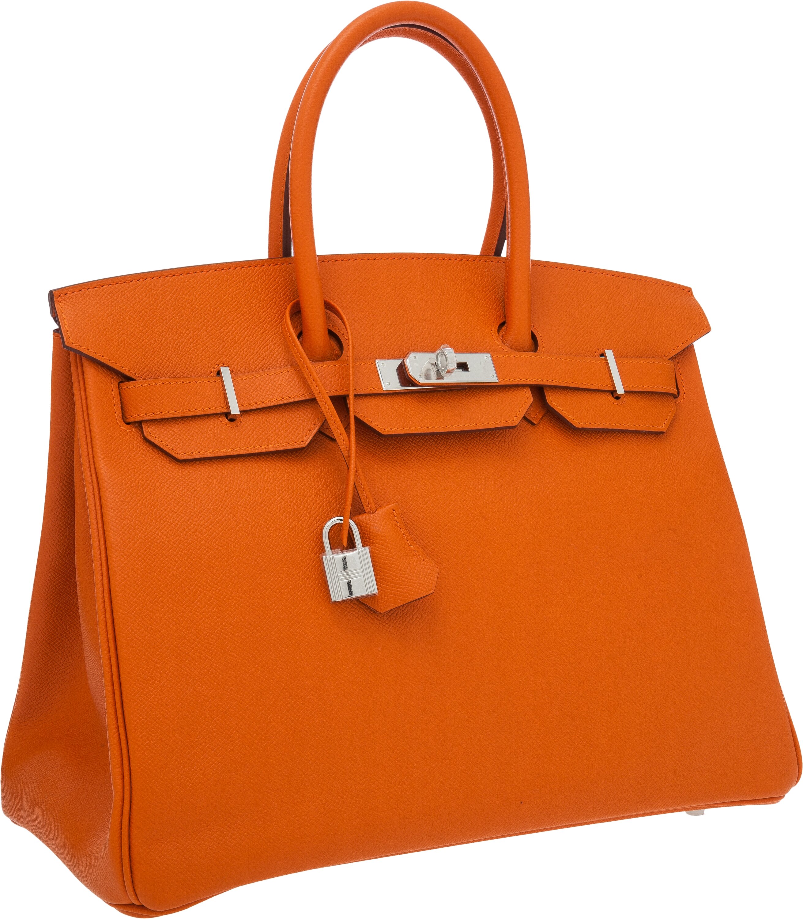 Hermes Birkin Handbag Orange Epsom with Palladium Hardware 35