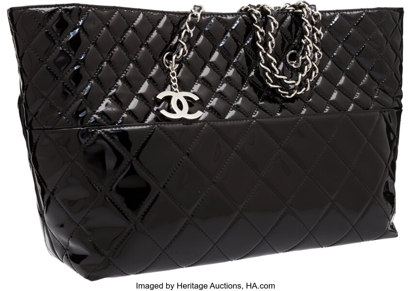 Chanel patent shop tote