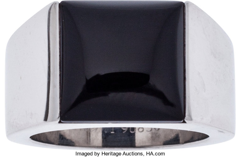 Gentleman S Black Onyx White Gold Ring Cartier Estate Lot Heritage Auctions