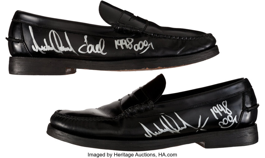 Michael Jackson Signed Black Loafers Gothenberg Sweden 1997