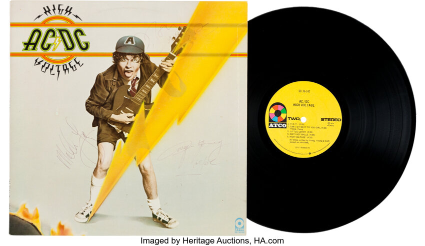 AC/DC Band-Signed High (Atco SD36 142, 1976). ... Music | Lot #46363 | Auctions