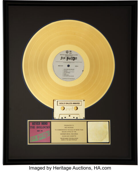 The Sex Pistols RIAA Gold Record Award for 