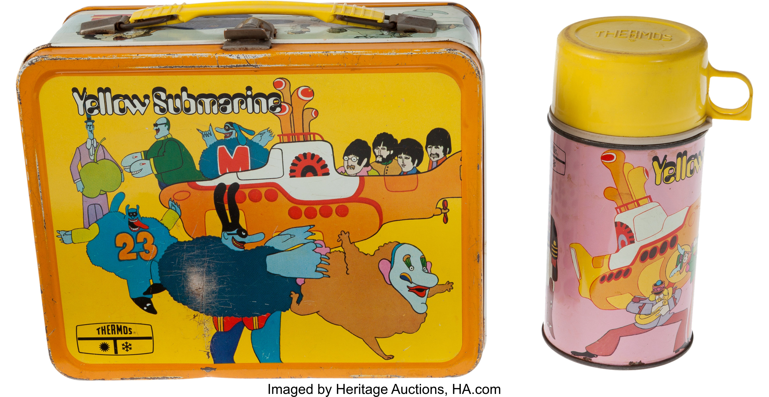 Beatles Yellow Submarine Lunch Box And Thermos Music Lot 47019 Heritage Auctions 9959