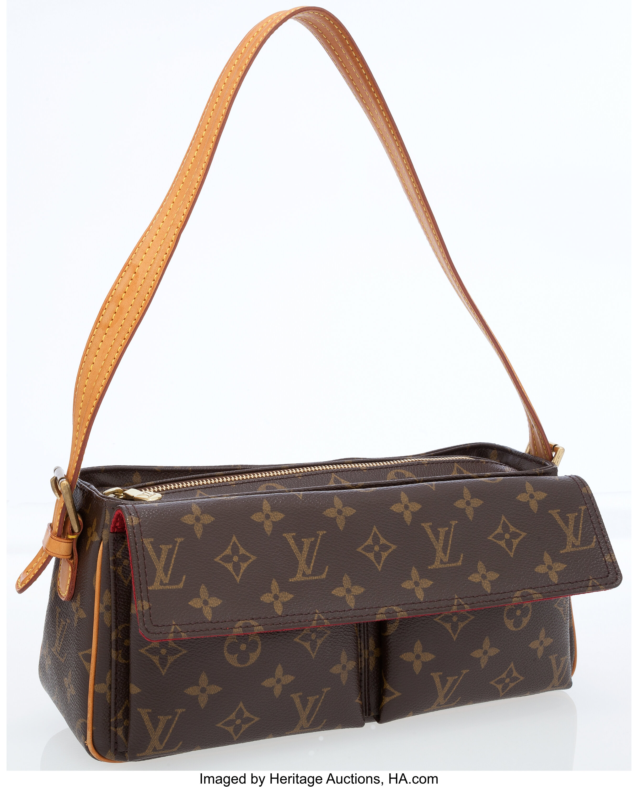 Sold at Auction: AUTHENTIC LOUIS VUITTON CITE MM MONOGRAM CANVAS SHOULDER  BAG