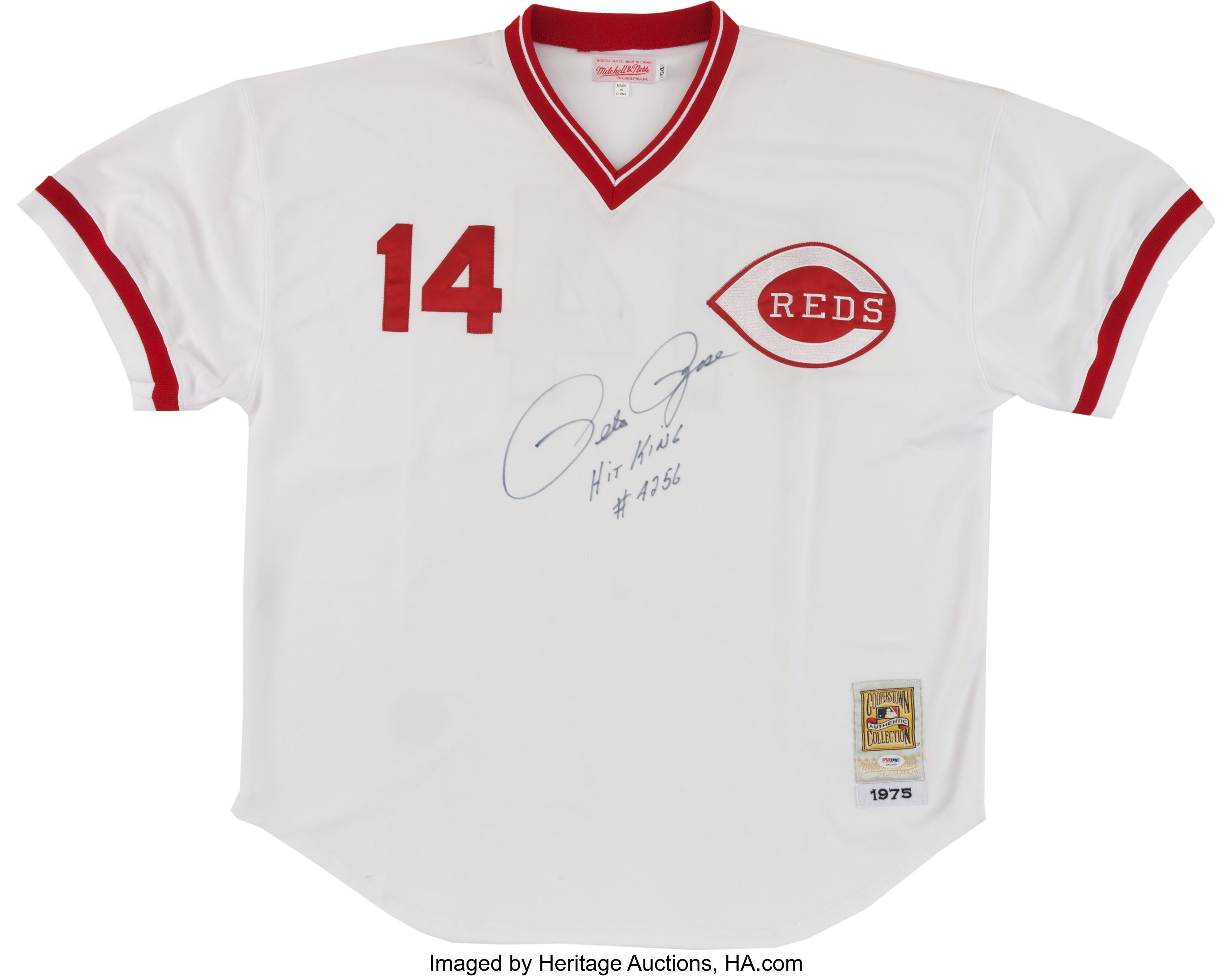 Pete Rose Signed Philadelphia Phillies Inscribed 4256 Jersey