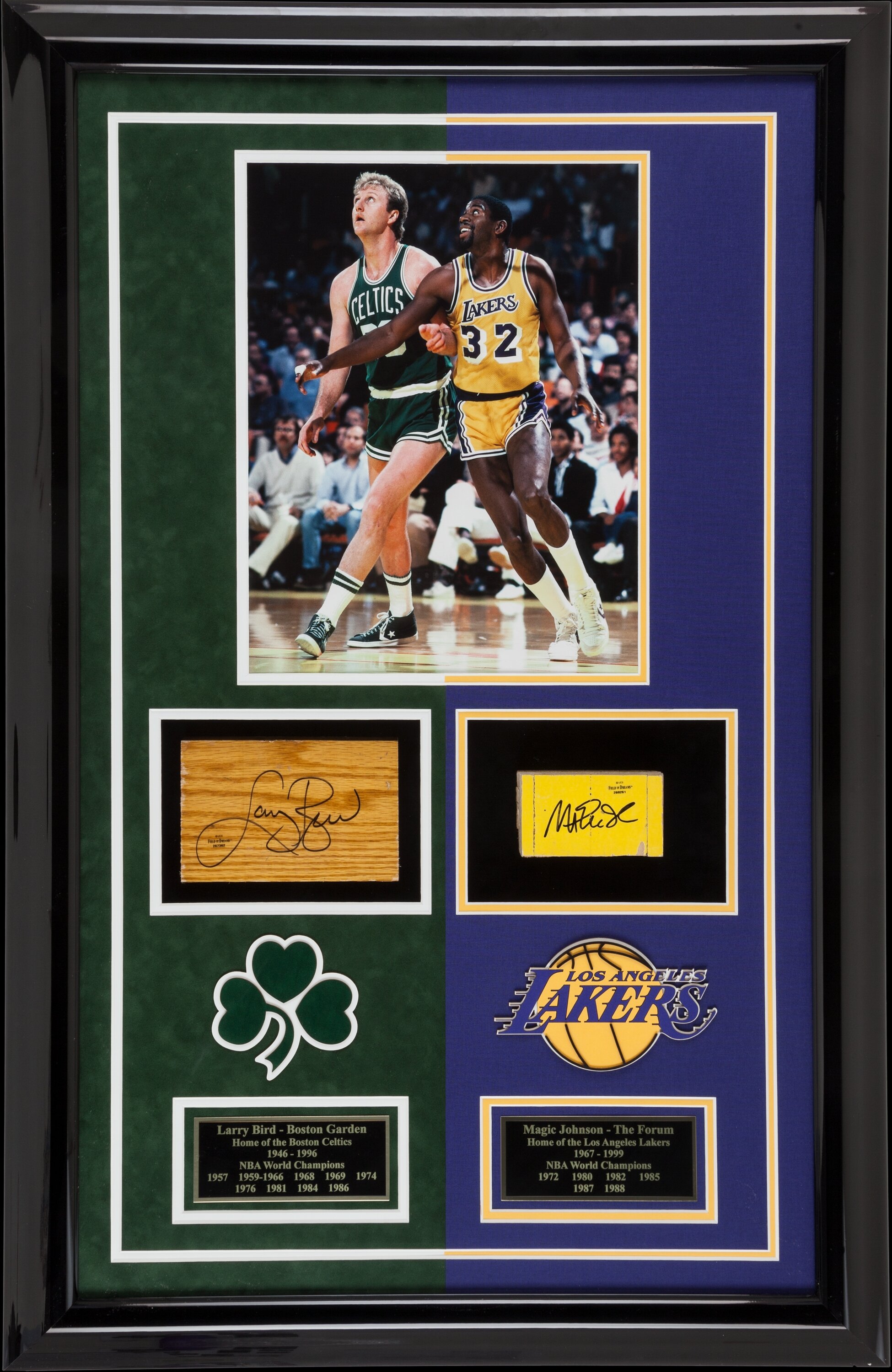 Larry Bird Signed Celtics Jersey & Magic Johnson Signed Lakers