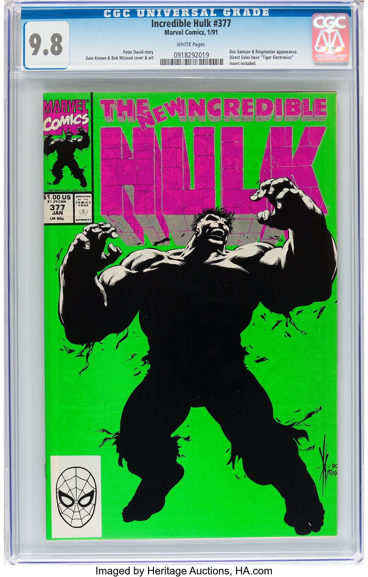 The Incredible Hulk 377 Marvel 1991 Cgc Nm Mt 9 8 White Lot Heritage Auctions