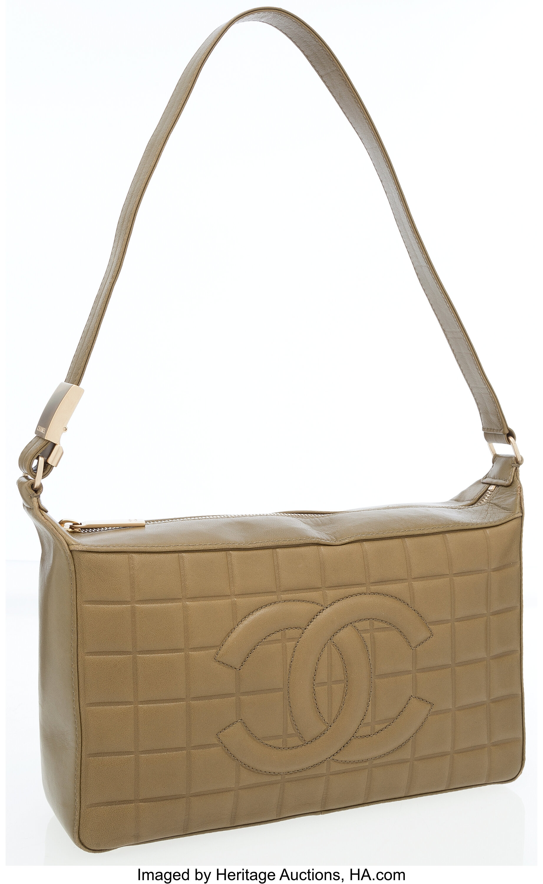 Chanel Olive Green Quilted Lambskin Leather Shoulder Bag with | Lot #76021  | Heritage Auctions