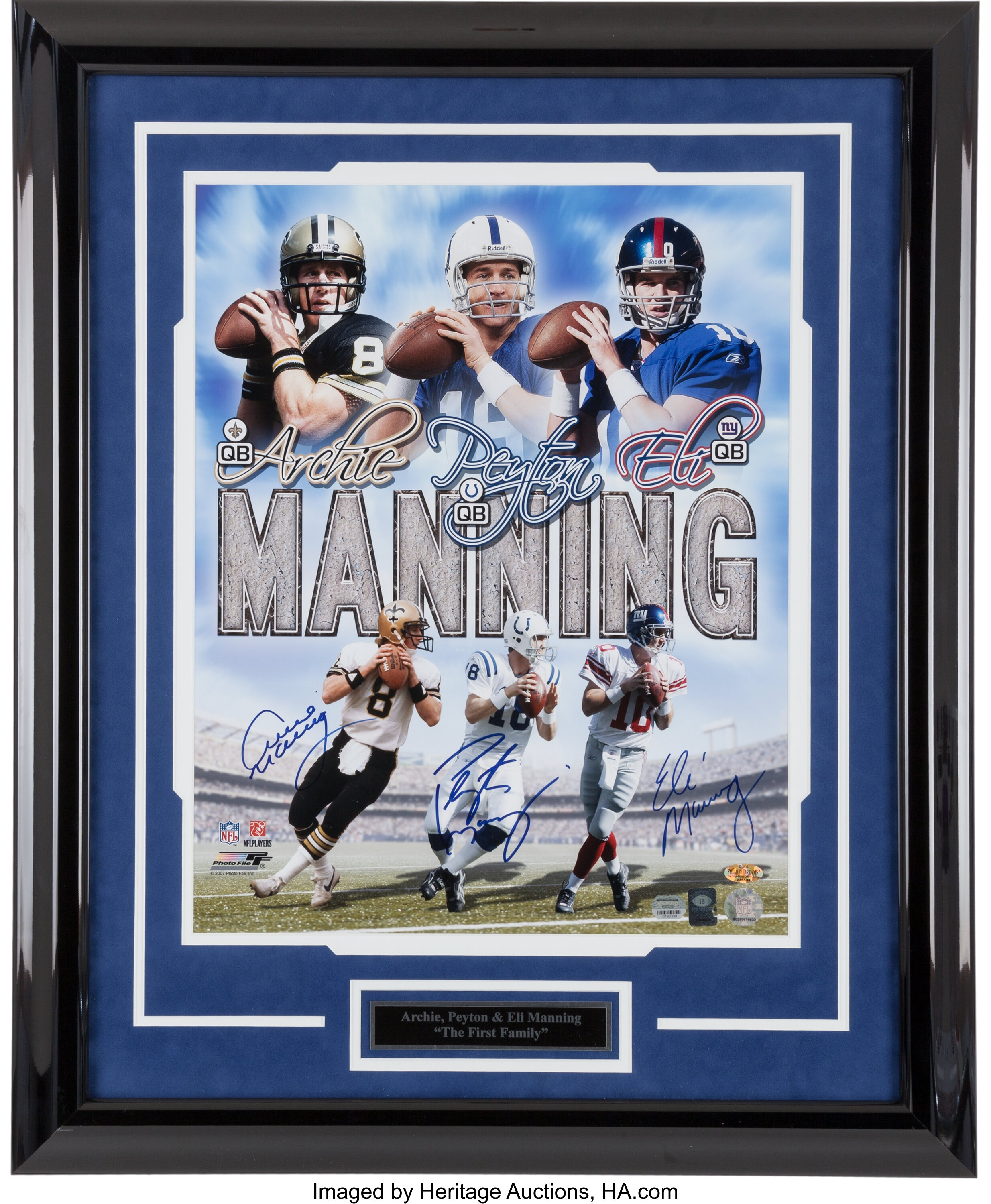 Peyton Manning, Eli Manning, Archie Manning autographed Football (Manning  Family)