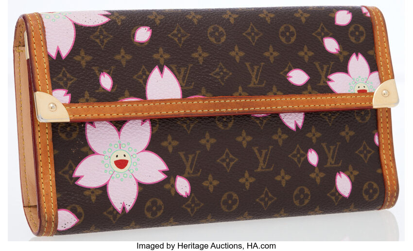 Louis Vuitton Takashi Murakami Cherry Blossom Porte-Tresor Wallet., Lot  #77045