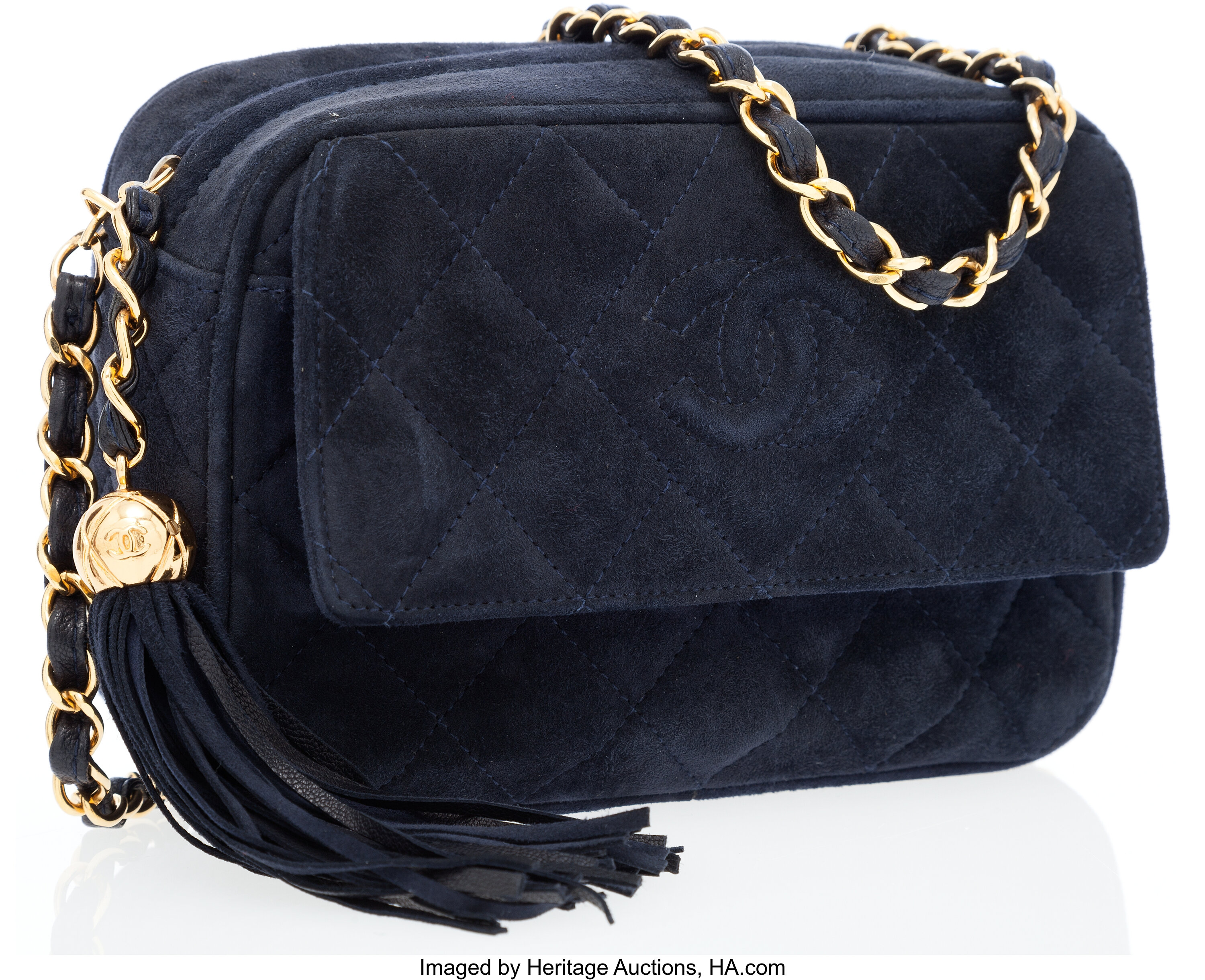 Crossbody bag Chanel Navy in Suede - 32535324