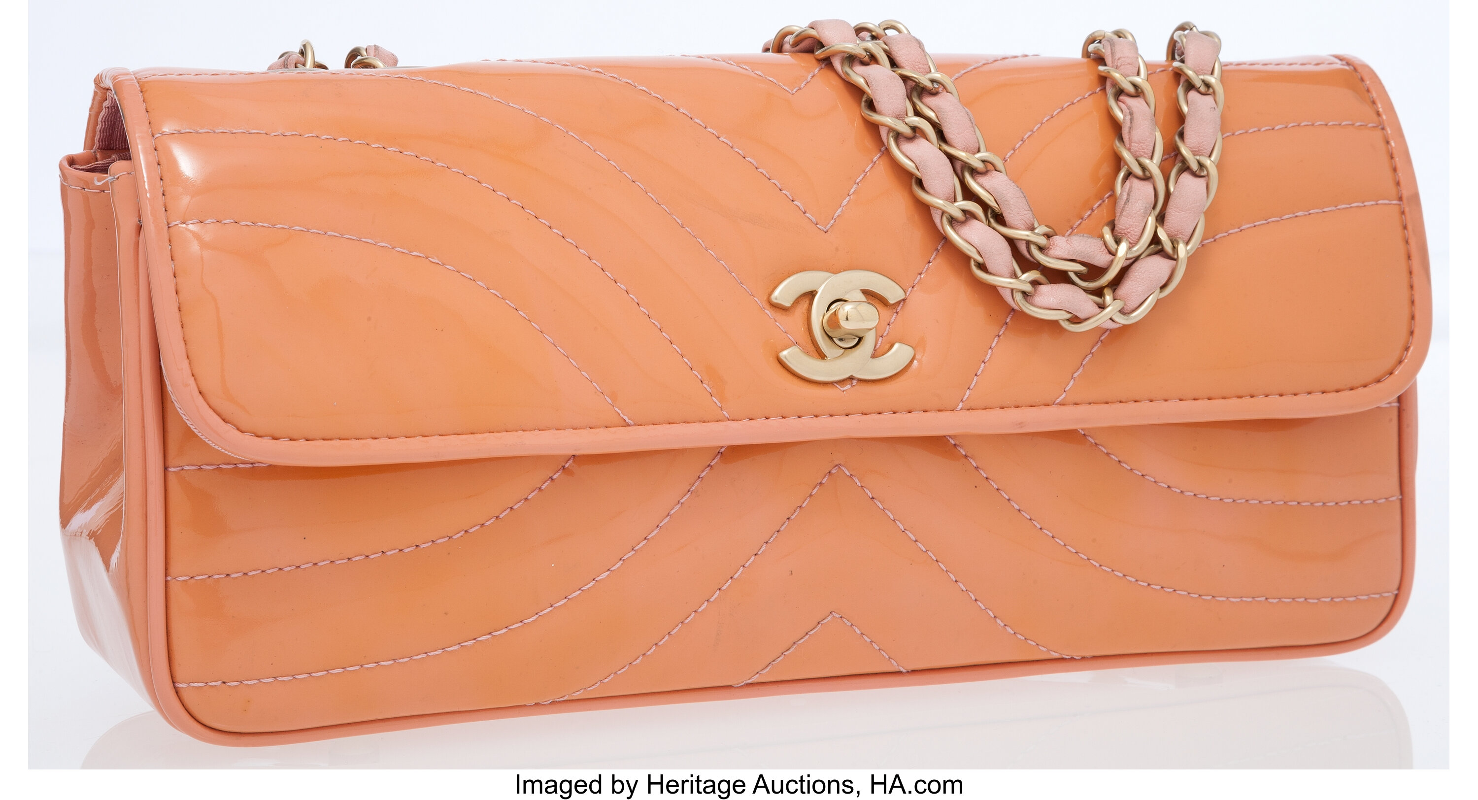 Peach chanel clearance bag