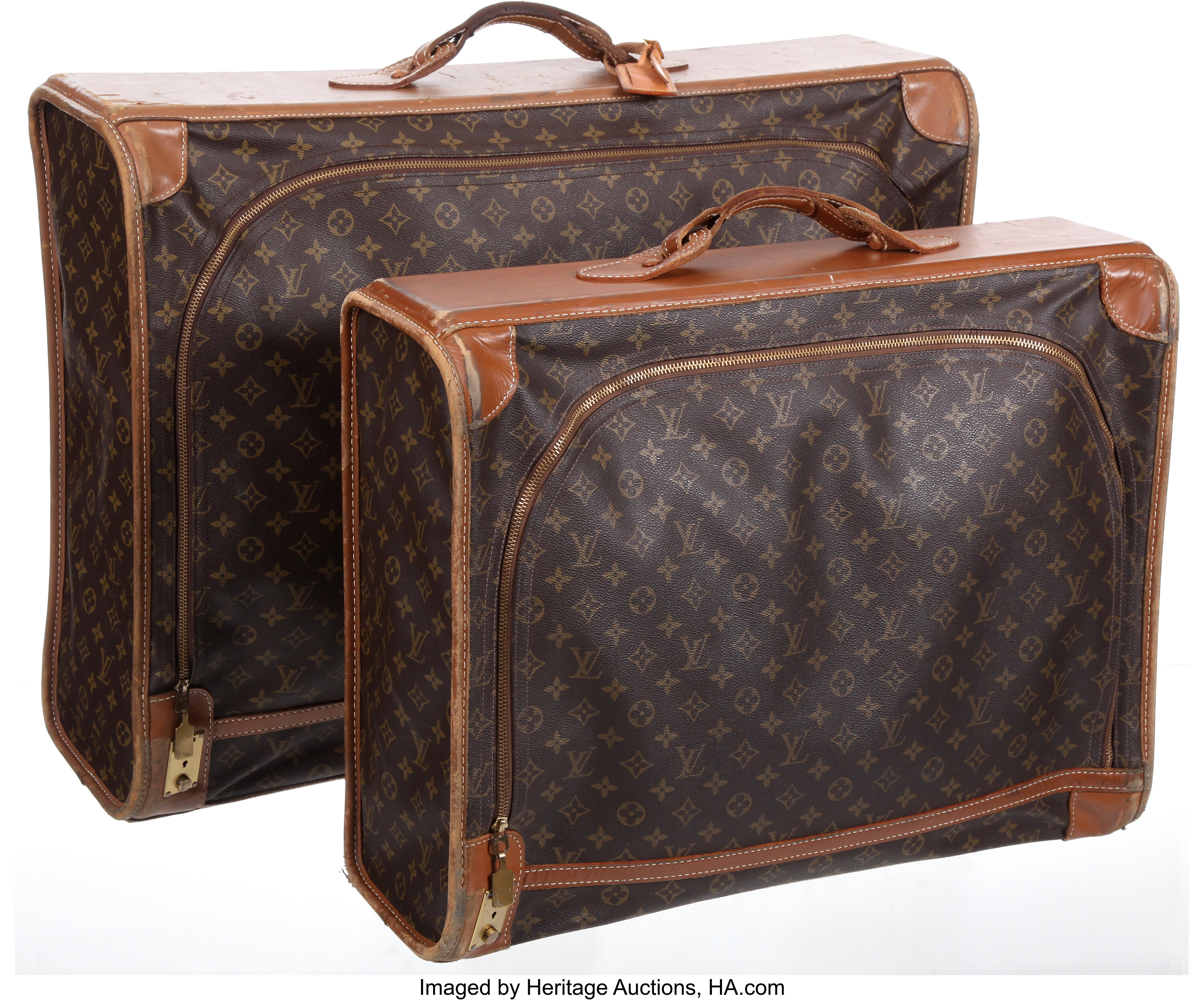 Vintage Louis Vuitton monogram soft sided suitcase