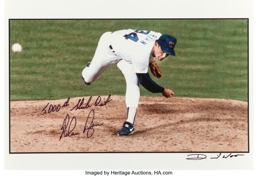 Nolan Ryan Signed Rangers 16x20 Photo (AIV & Ryan)