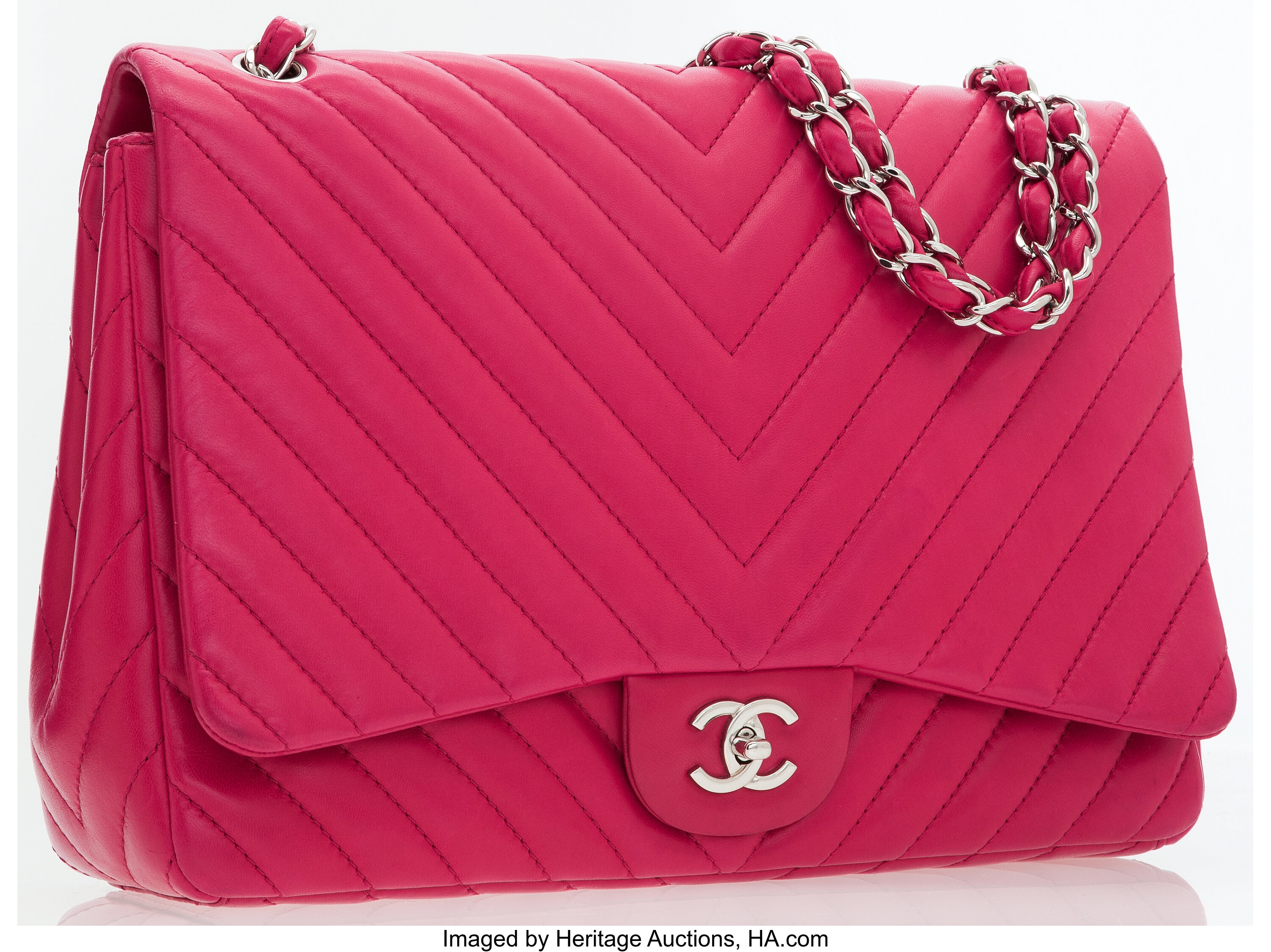 Chanel Red Quilted Caviar Maxi Classic Double Flap Bag