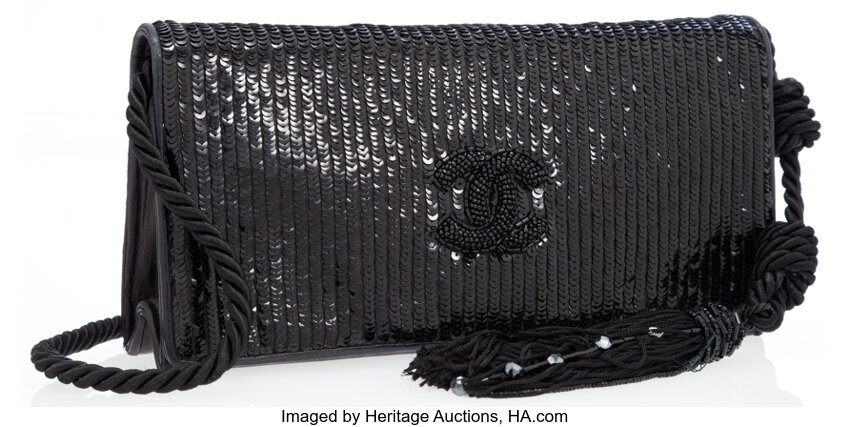 Sold at Auction: Chanel, Chanel Ladies Black Leather and Silver