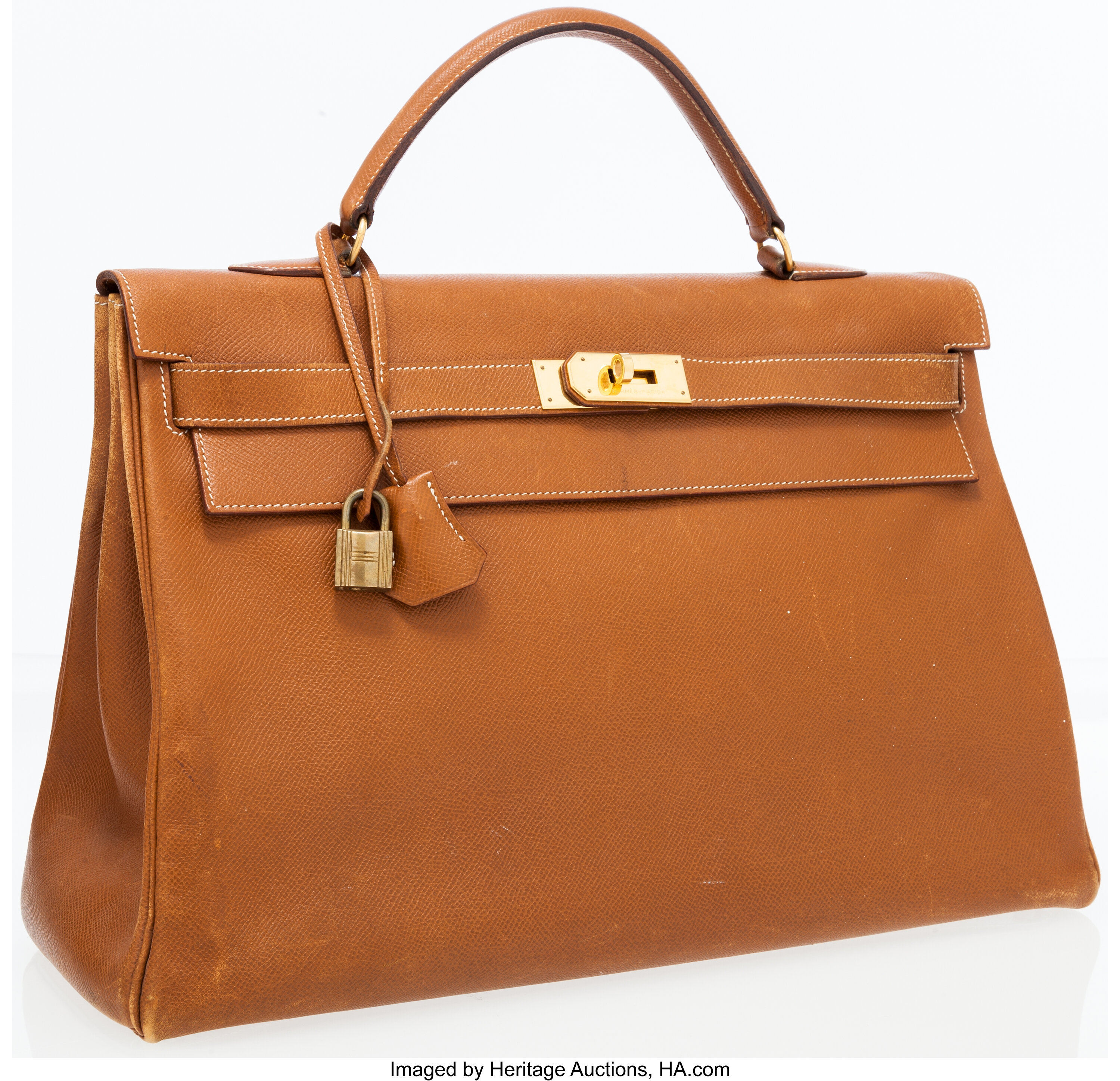 Hermes Kelly 40 Retourne Courchevel Gold Brown GHW