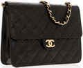 Chanel Small Black Quilted Leather Shoulder Bag with Gold Chain, Lot  #79034