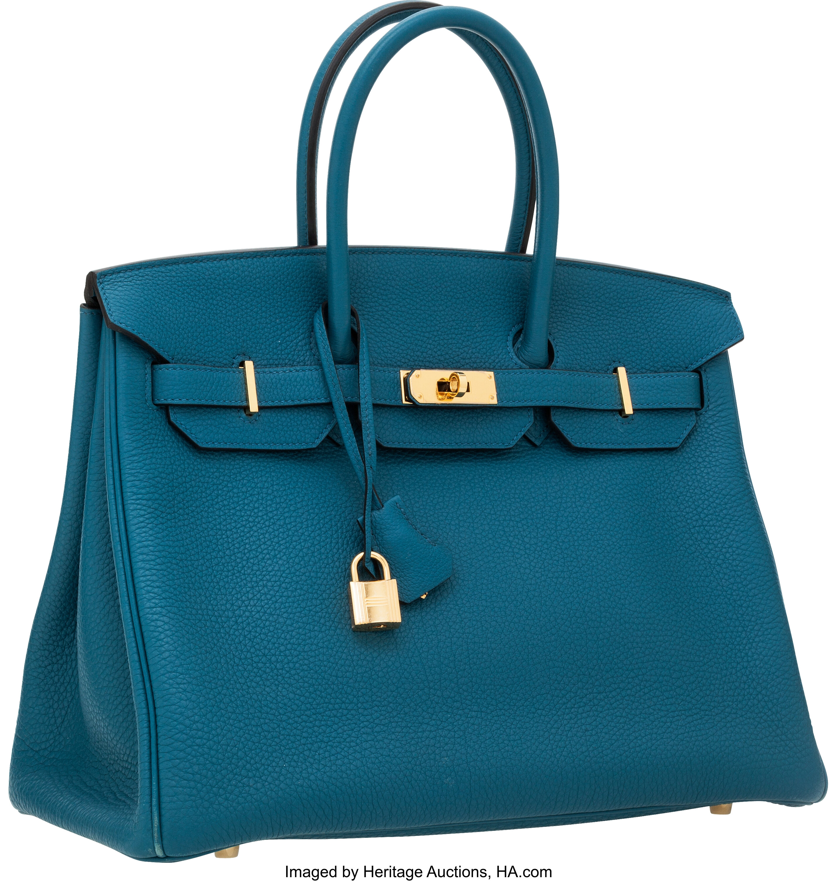 NEW COLOR HERMES 35CM BIRKIN BAG COBALT BLUE W GOLD HARDWARE