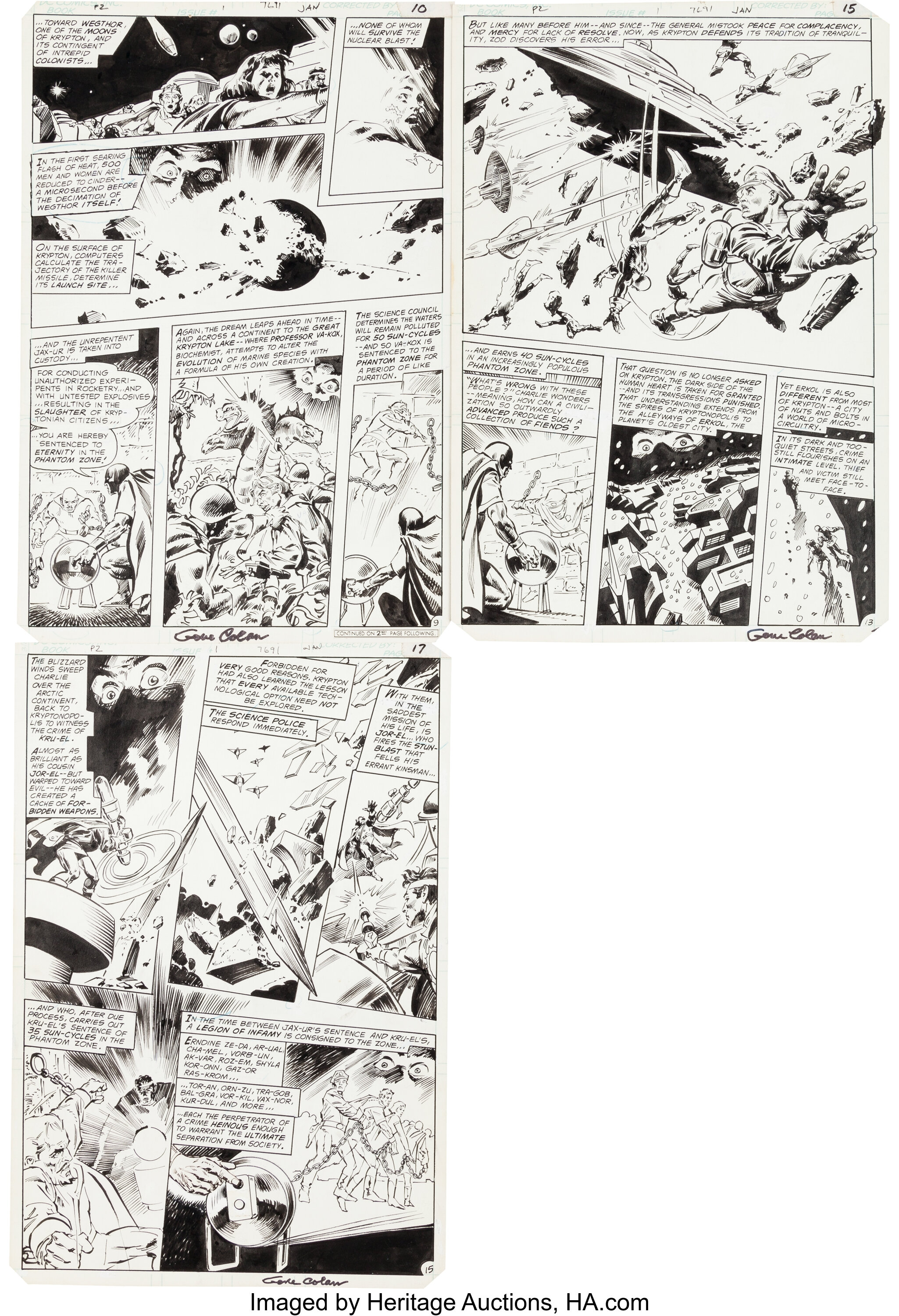 Gene Colan And Tony Dezuniga Phantom Zone 1 Page Original Art Lot