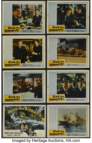 Sink The Bismarck 20th Century Fox 1960 Lobby Card Set