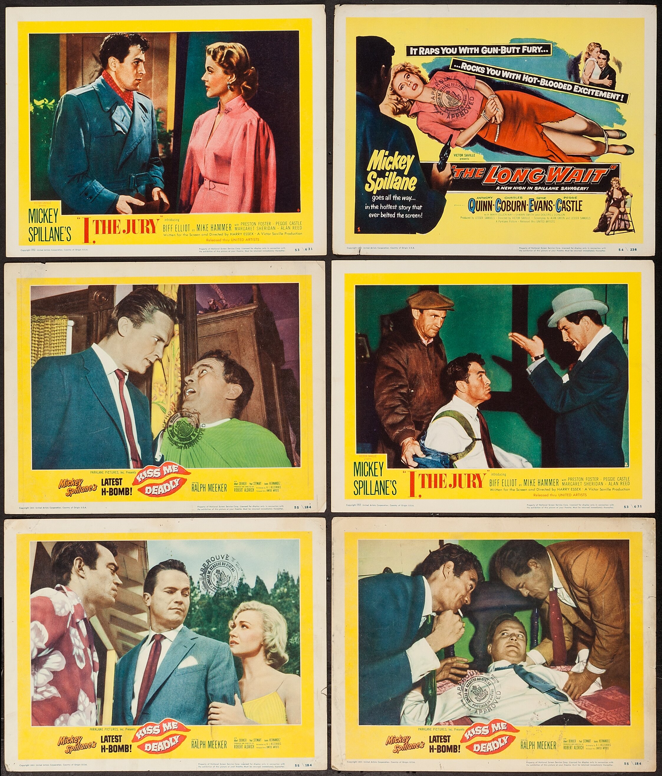 Kiss Me Deadly & Others Lot (United Artists, 1955). Lobby Cards (6 ...