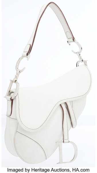 Pre-owned Christian Dior Saddle Bag White Grained Calfskin Gold Hardwa –  Madison Avenue Couture