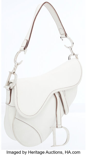 Christian Dior White Saddle Bag Medium – The Closet