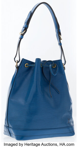 Louis Vuitton Blue Epi Leather Noe GM Shoulder Bag.  Luxury, Lot #76046