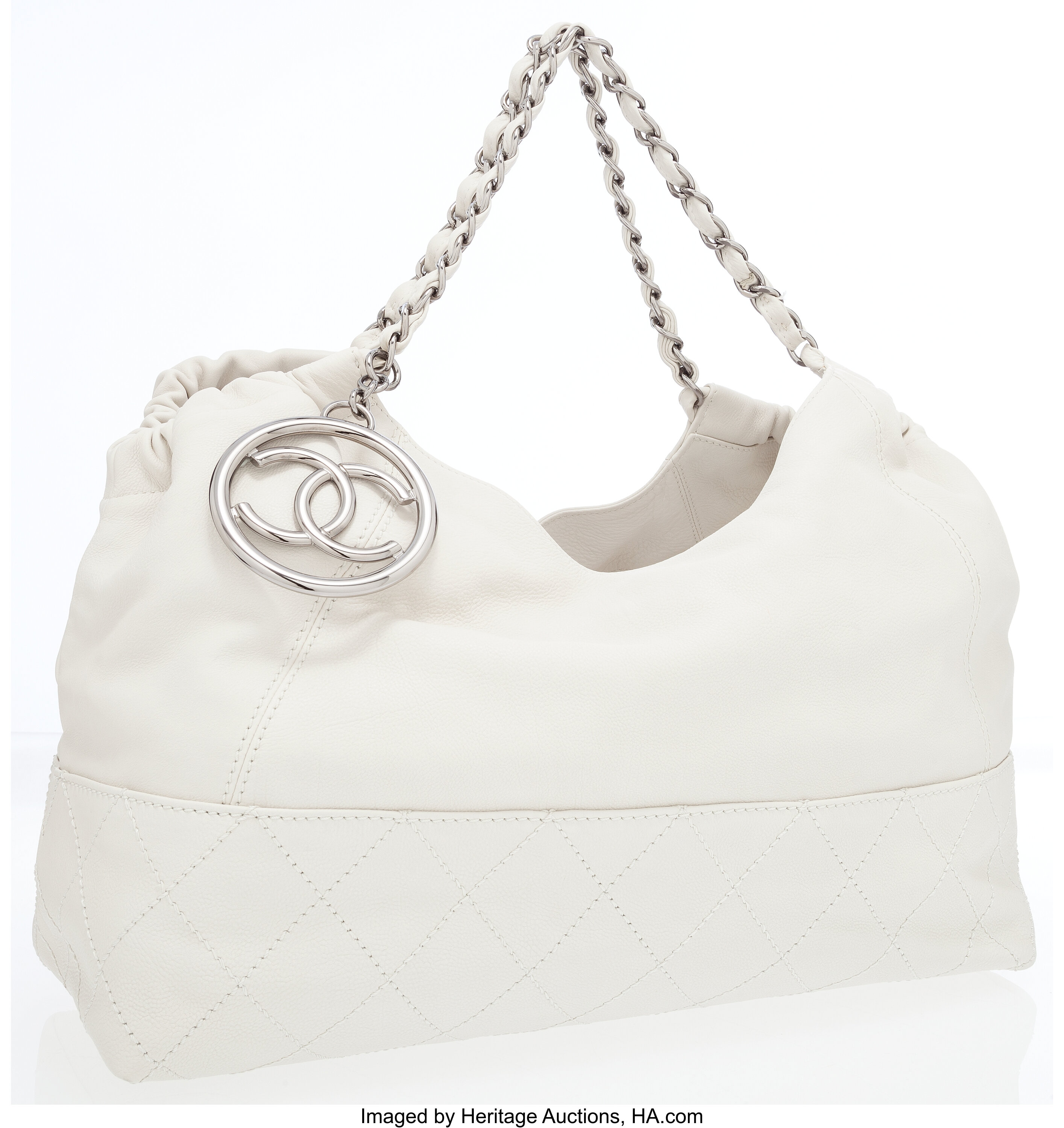 Chanel Cream Calfskin Baby Coco Cabas Hobo Bag.  Luxury, Lot #77013