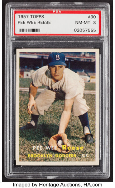 Lot Detail - 1957 Topps Bb- #30 Pee Wee Reese, Dodgers